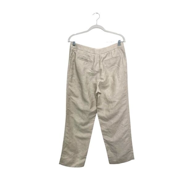 NEW FABIANA FILIPPI Mid-Rise Cropped Linen Trousers with rhinestone pocket - Picture 5 of 9